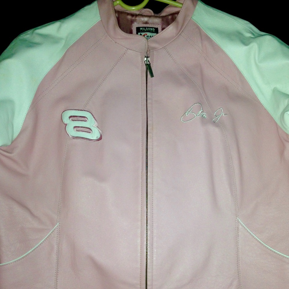 Dale Jr. 8 Pink/White Wilson Leather jacket.